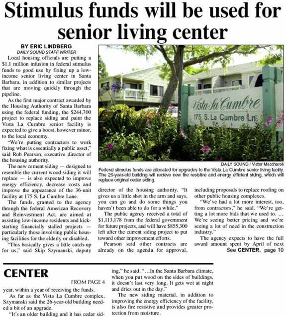 Stimulus Funds will be used for senior living center