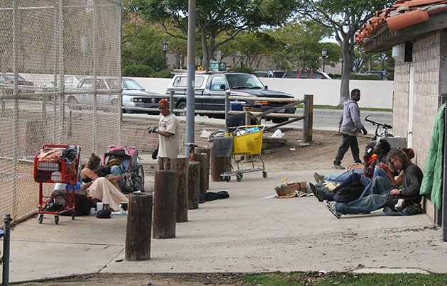 The Cabrillo Ball Field on South Milpas Street is one of Santa Barbara's more popular homeless hangouts. Volunteers with Common Ground Santa Barbara fanned out this week in an attempt to interview area homeless about their circumstances.