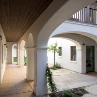 El Carrillo apartments pillars and entryways