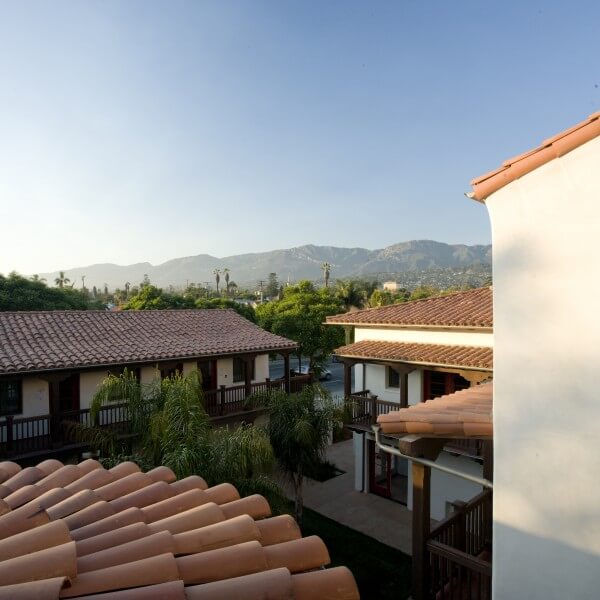 Roof view of the El Carrillo apartments courtyard