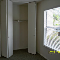 Inside a unit, showing the empty closet