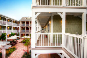 Outside view of the courtyard and units from the second floor