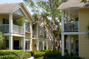 Outside view of the pathway in front of the units