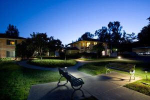 Outside view of the property at night