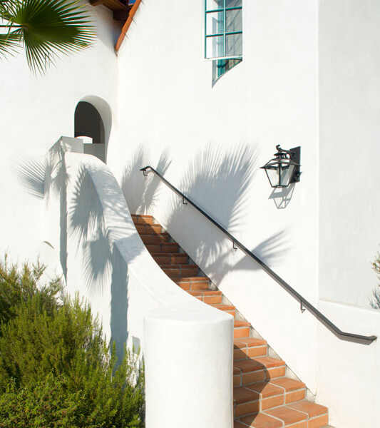 Outside view of stairs leading up to the property