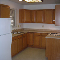 Inside the home, view of kitchen