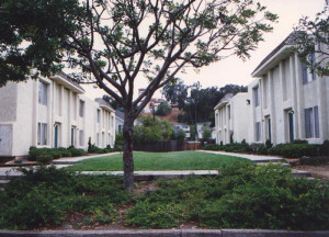 Outside shot of the center grass area and the units