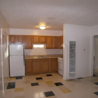 Inside a unit, showing the kitchen