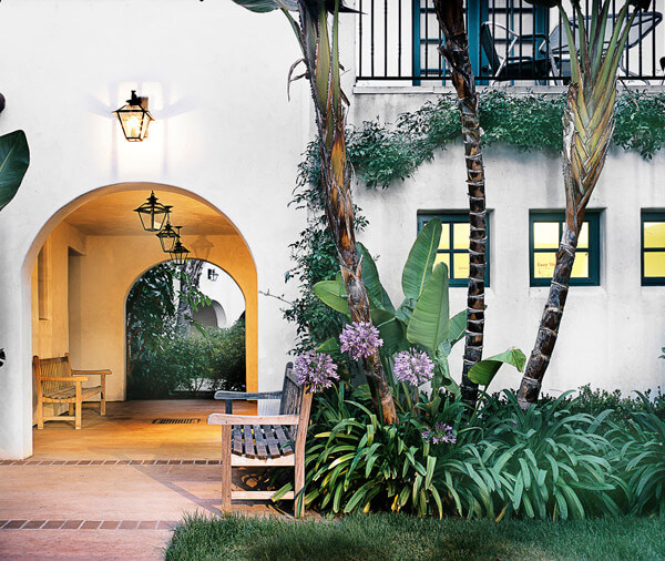 Outside view of an entryway under the units