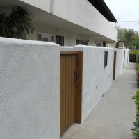 Outside view of the pathway in front of units