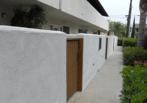 Outside view of the pathway in front of units