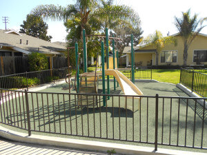 A small playground on the Wilson Cottage's property