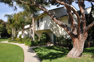 Outside view of the pathway in front of the units