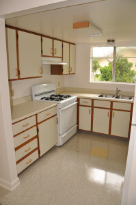 Inside a unit, view of the kitchen