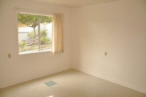 Inside a unit, view of the living room and window