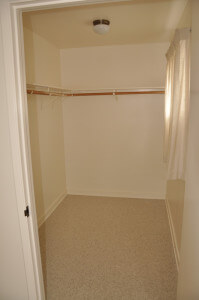 Inside a unit, view of inside the closet