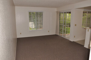 Inside a unit, showing the living room