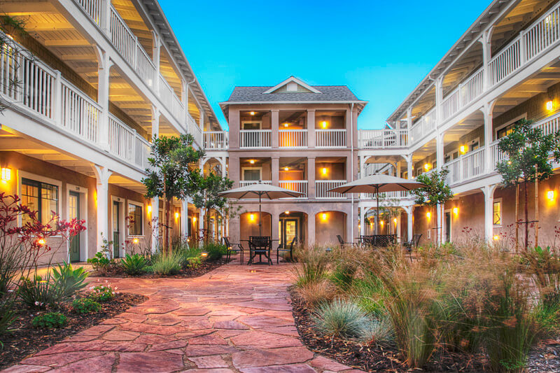 Outside view of the courtyard and units