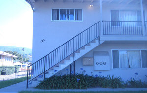 Outside view of the stairs leading up to the units