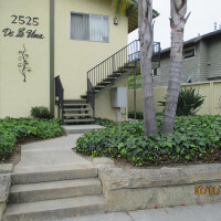 Outside view of the pathway in front of units