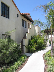 Outside view of stairs leading up to a unit