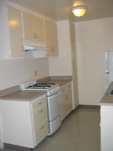 Inside a unit, view of the kitchen