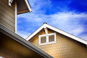 Outside view of the roof of a building