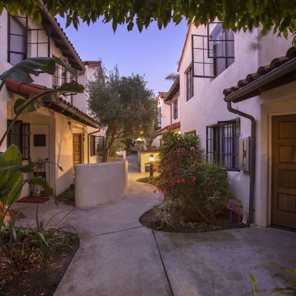 Spanish style apartment building