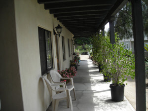 Outside shot of the front porch of the units