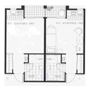 Floorpan of a Garden Court unit