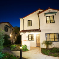 Outside night view of a Voluntario building