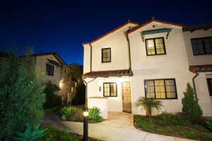 Outside night view of a Voluntario building