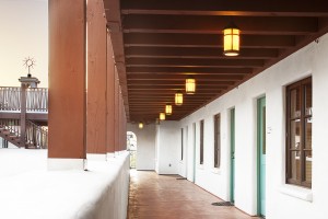 View along the hallway and of units