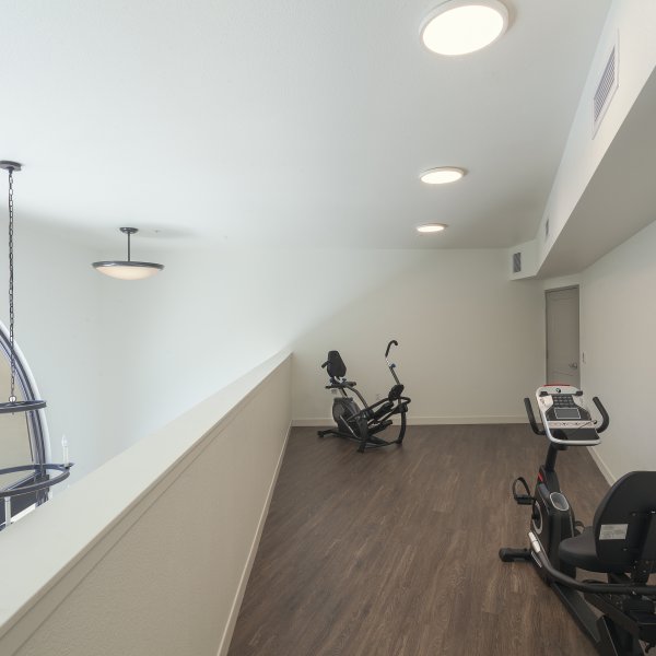 Exercise equipment in loft